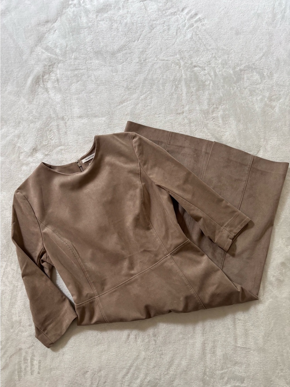 Aritzia Babaton faux suede midi dress